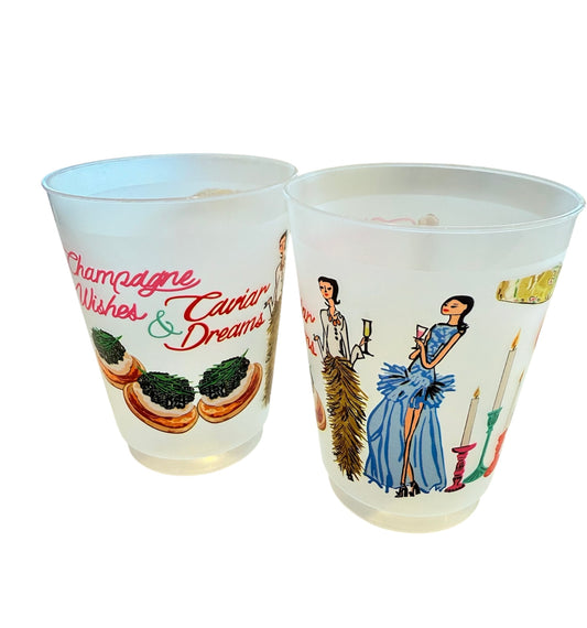 Champagne and Caviar set of 10 Shatterproof Cups