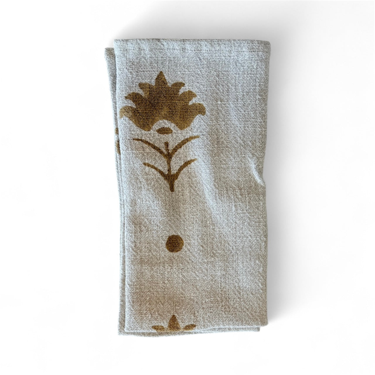 Woven Linen Napkin - Mustard Flower, Set of 6