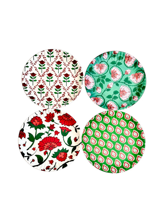 Set of 4 Spice Trail Melamine Plates
