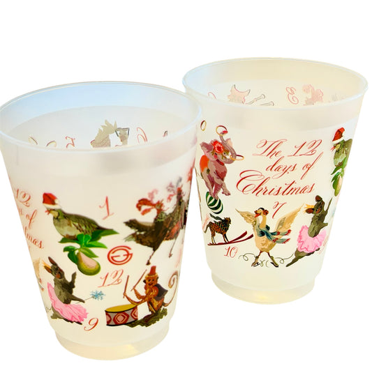 12 Days of Christmas set of 10 Shatterproof Cups