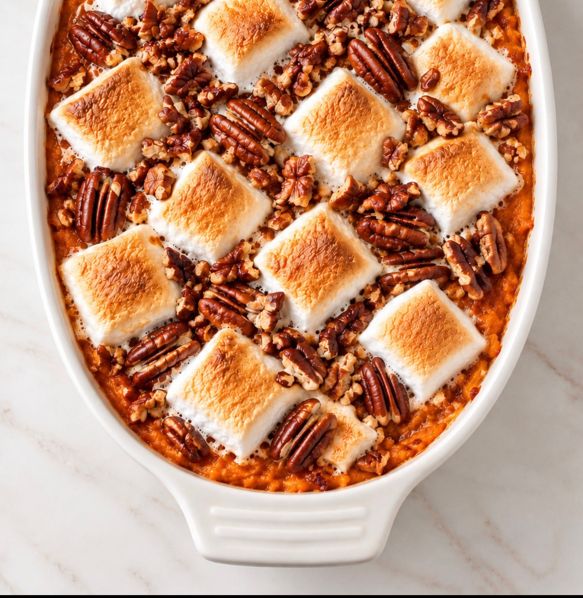 Marshmallow Bourbon Sweet Potato Casserole