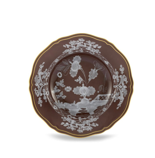 Oriente Italiano Castagna Rim soup plate by Ginori 1735