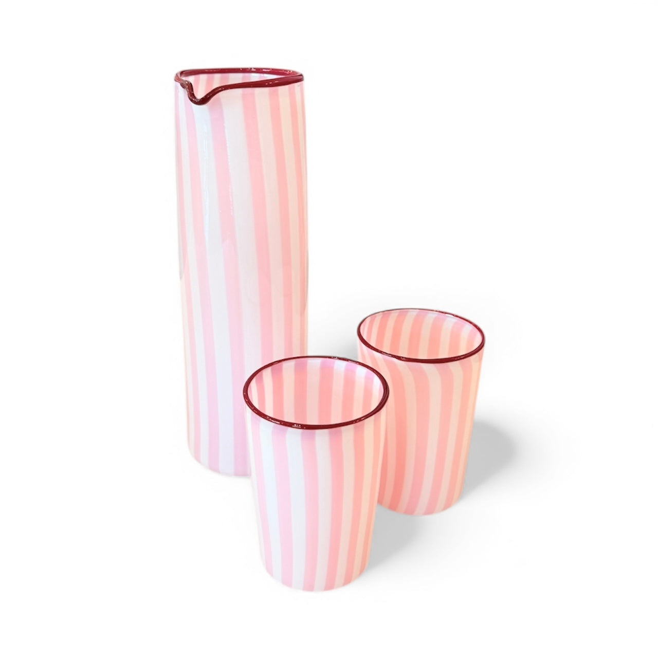 Venetian Pink Striped Tumbler-Set of 2
