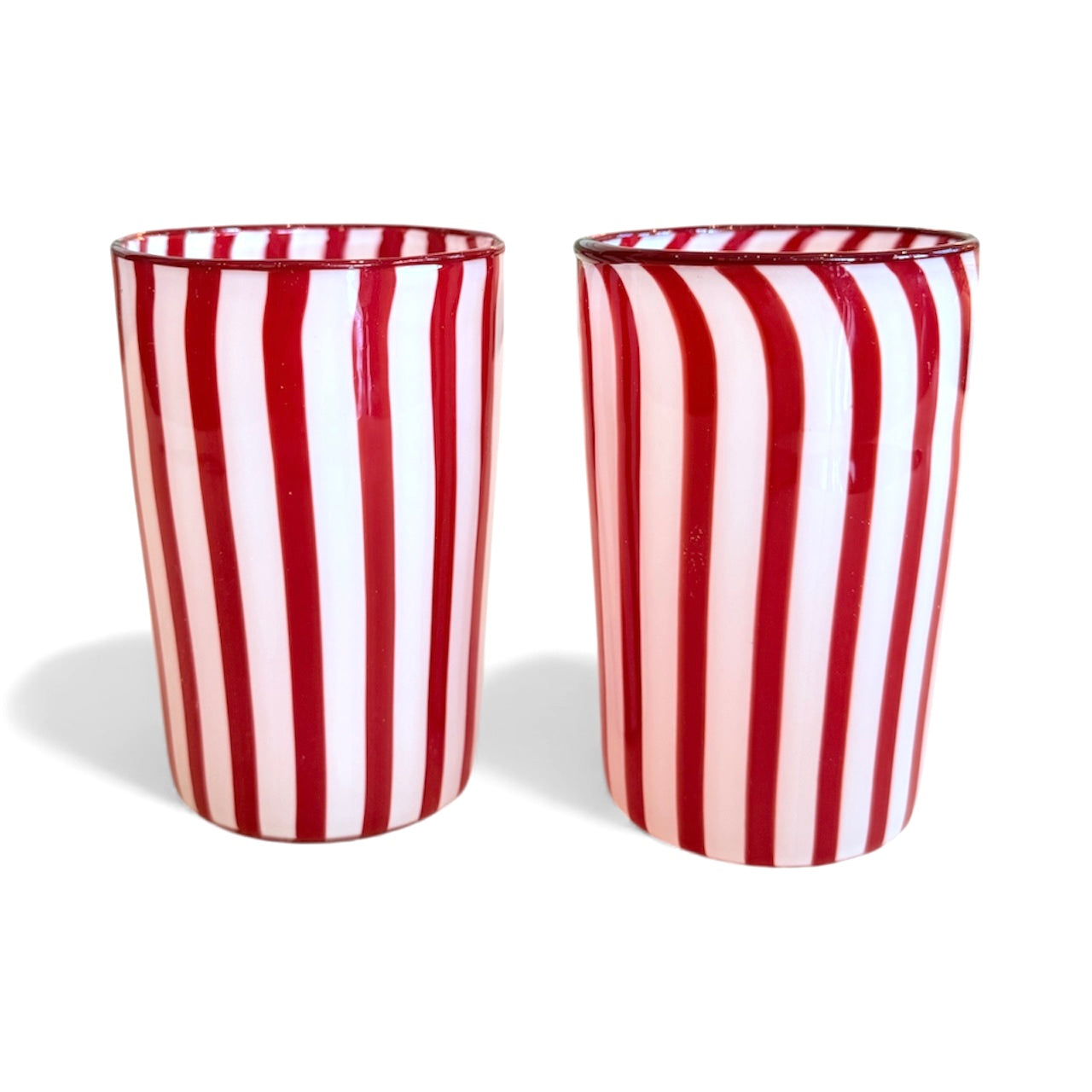 Venetian Burgundy Striped Tumbler-Set of 2