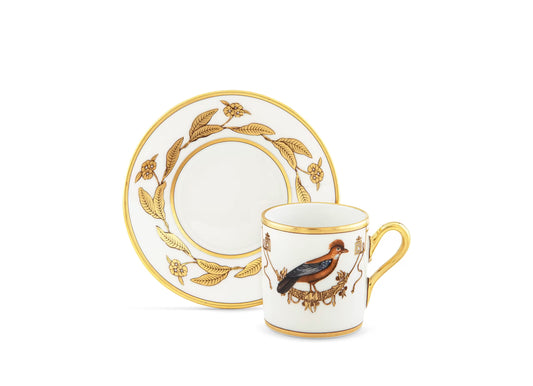 Volière Geai Espresso Cup + Saucer by Ginori 1735