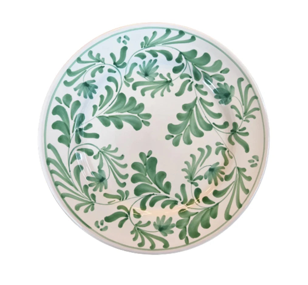 Flora Green Dinner Plates, Set of 6