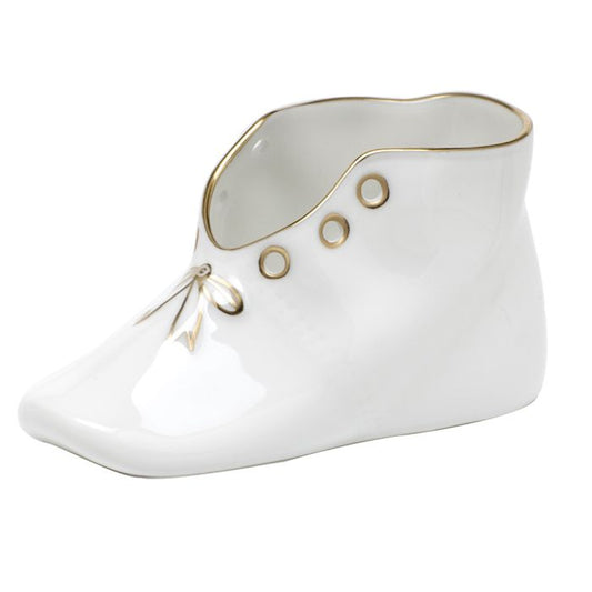 Herend White Baby Shoe