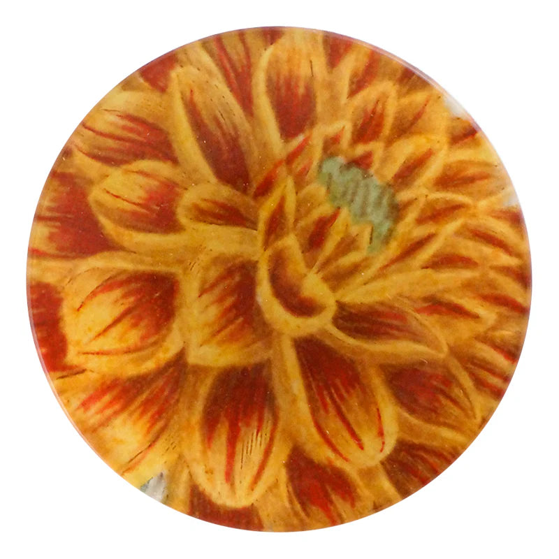 Orange dahlia 4” round plate