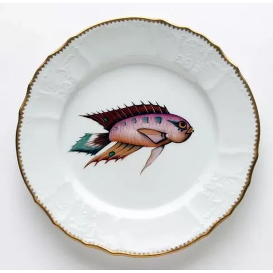 Anna Weatherly Fish Dinner Plate Purple/Aqua