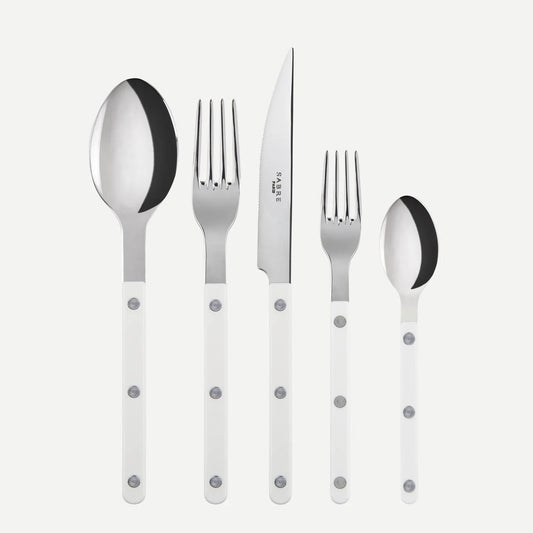 5 pc. Bistrot Pearly White Sabre Flatware Set