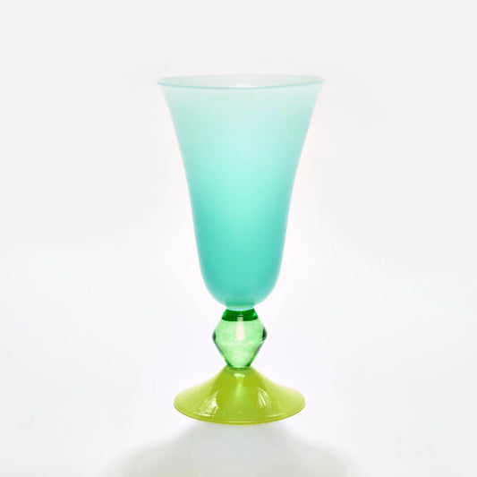 Tall Footed Vase in Soft Blue