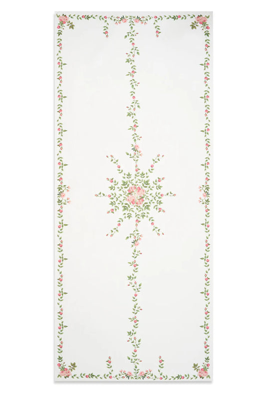 Rose Trellis Linen Tablecloth- 65x150 inches