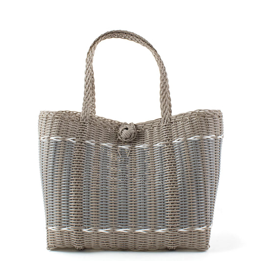 The Lilley Line Small Market Bag- Putty and Silver