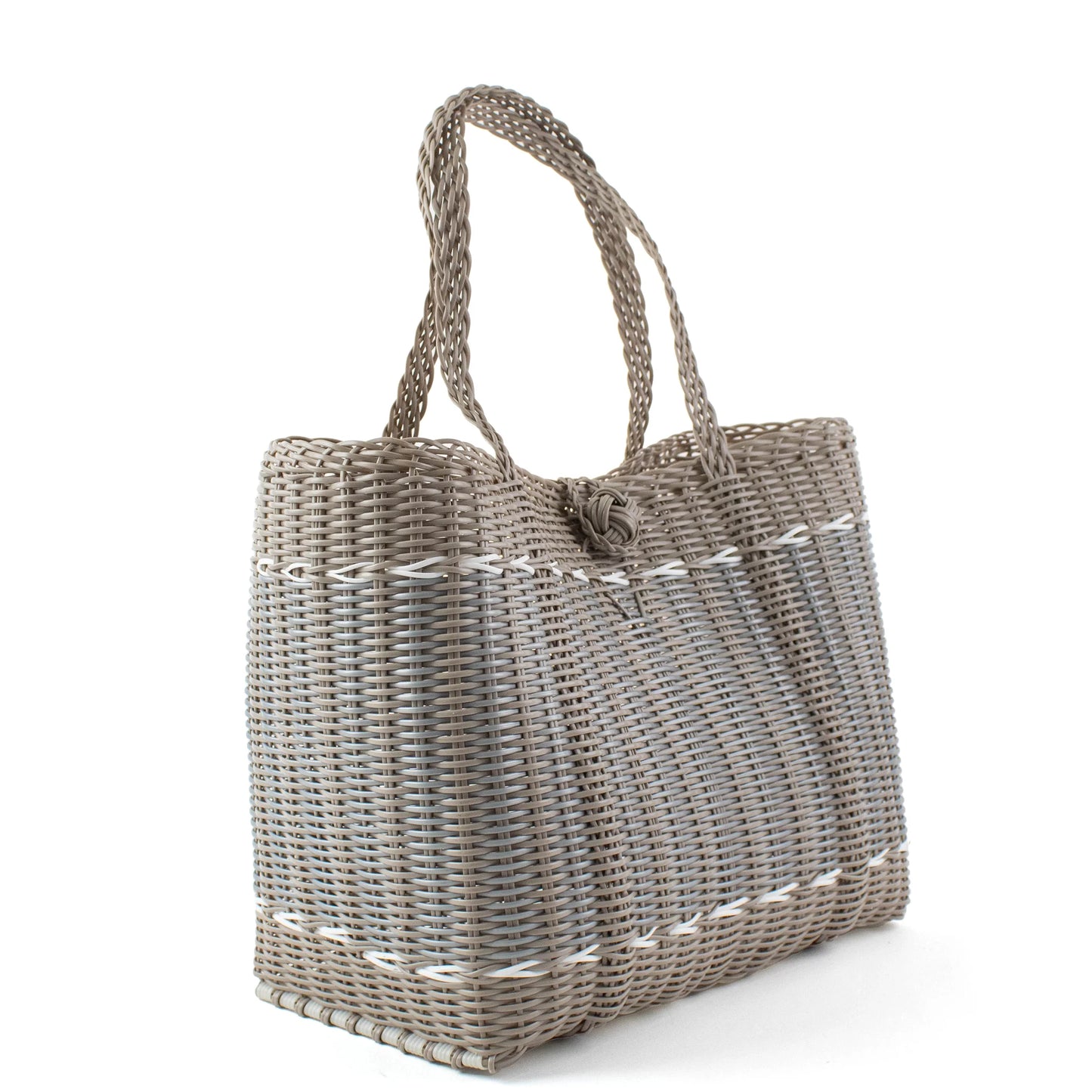 The Lilley Line Small Market Bag- Putty and Silver