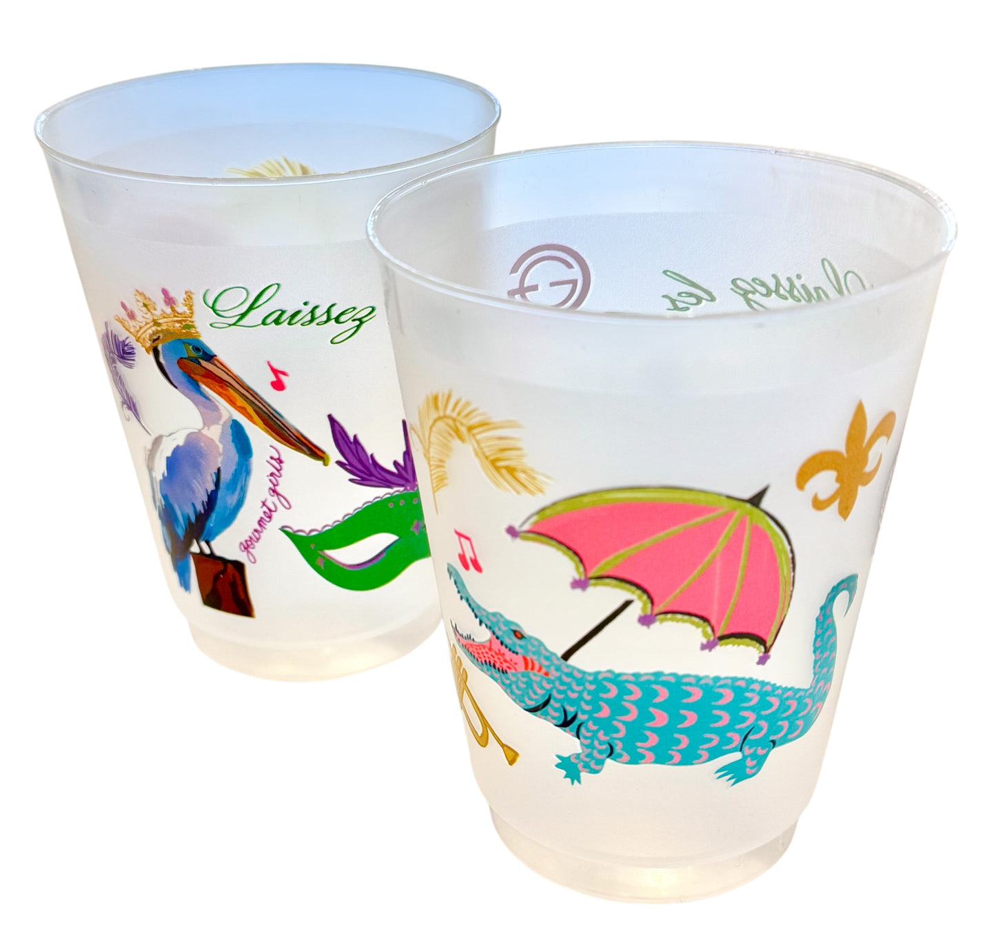 Bon Temps Mardi Gras shatterproof cups, set of 10