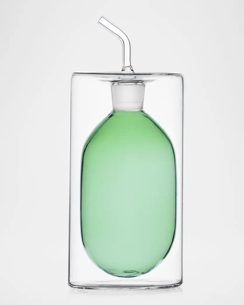 Large Green Doublewalled Olive Oil Bottle