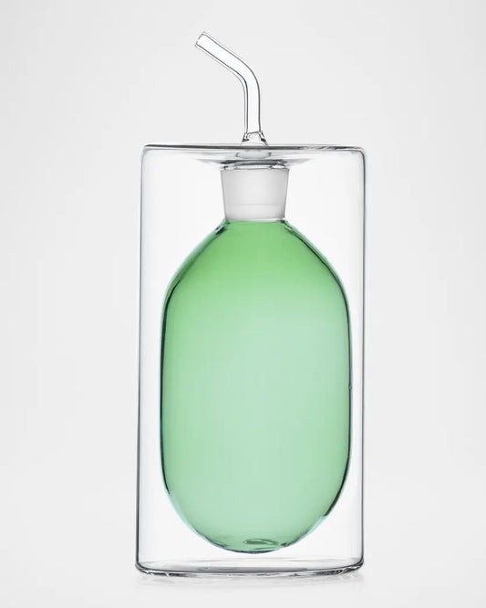 Large Green Doublewalled Olive Oil Bottle