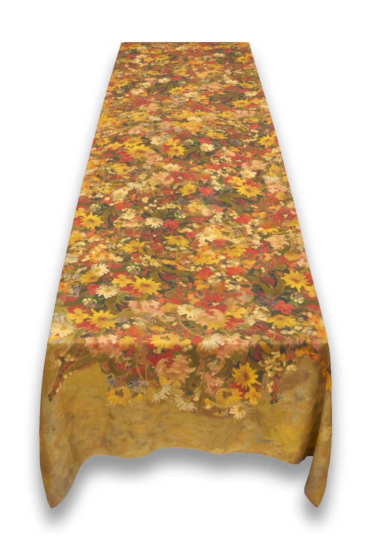 'Fleurs des Prés' Linen Tablecloth 65x118”