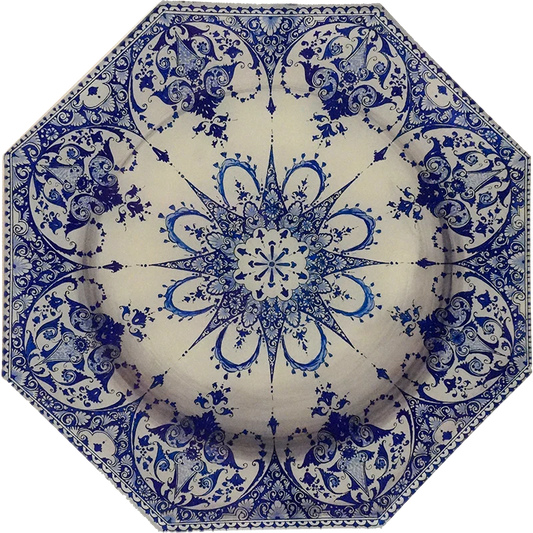 Blue Star Octagon Plate