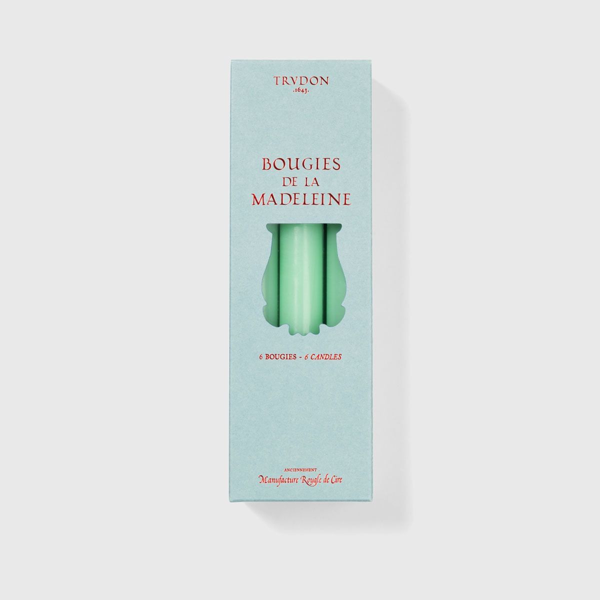 Green Madeleine Taper Candle