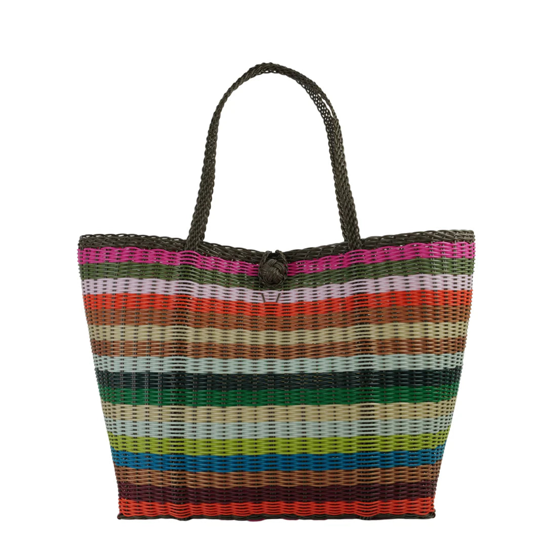 The Lilley Line Multi-Color Stripe Medium Market Bag
