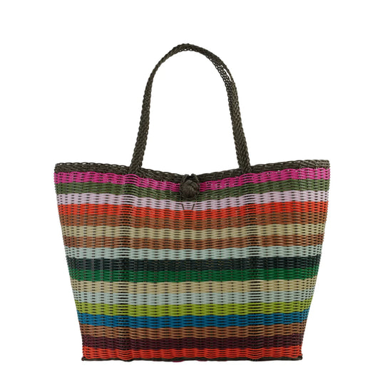 The Lilley Line Multi-Color Stripe Medium Market Bag