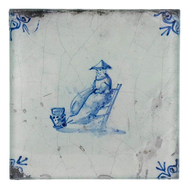 Chinese Export Delft Tile Spoon Rest
