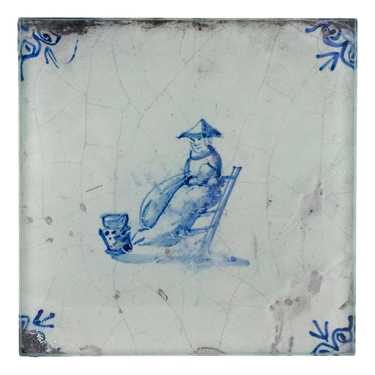 Chinese Export Delft Tile Spoon Rest