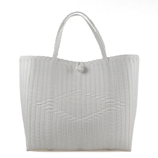 The Lilley Line Medium Market Bag in Solid White