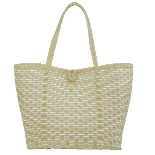 The Lilley Line Medium Market Bag in Salt and Pearl