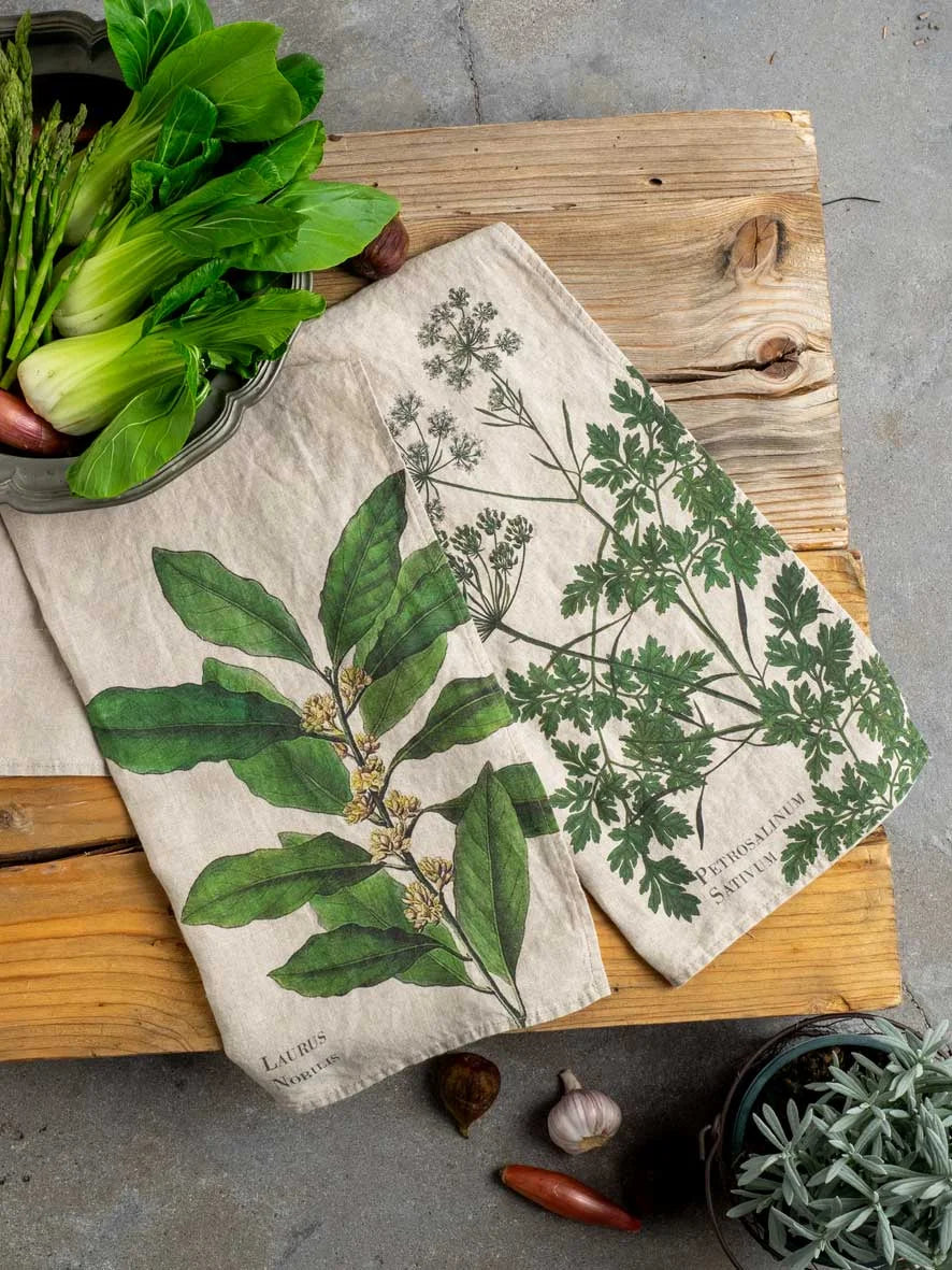 S/2 Parsley & Bay Tea Towels
