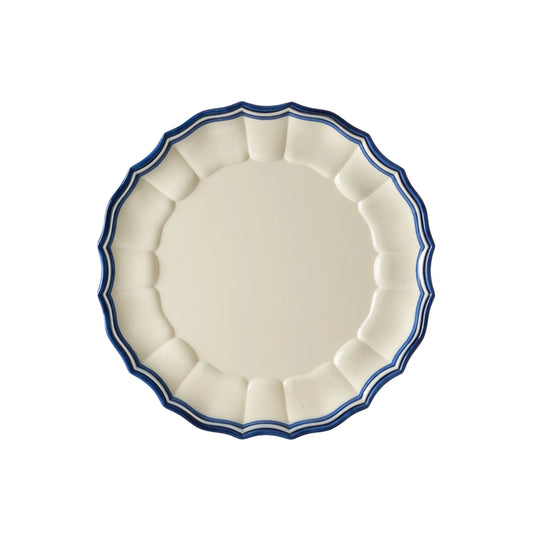 Eva Dinner Plate Ivory and Blue - Set of 2