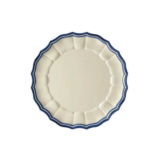 Eva Salad Plate Ivory and Blue - Set of 2