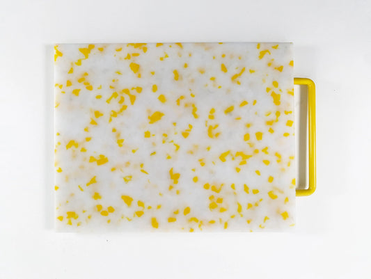 Large Yellow and White Cutting Board