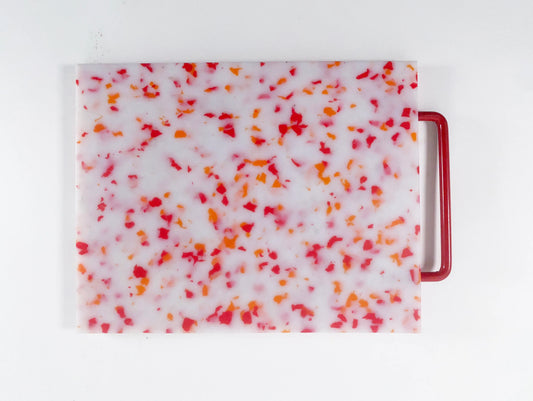 Large Red and White Cutting Board