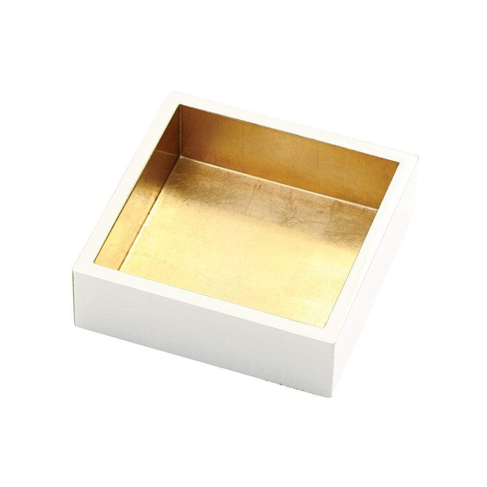 Ivory with Gold Lacquer Cocktail Napkin Holder