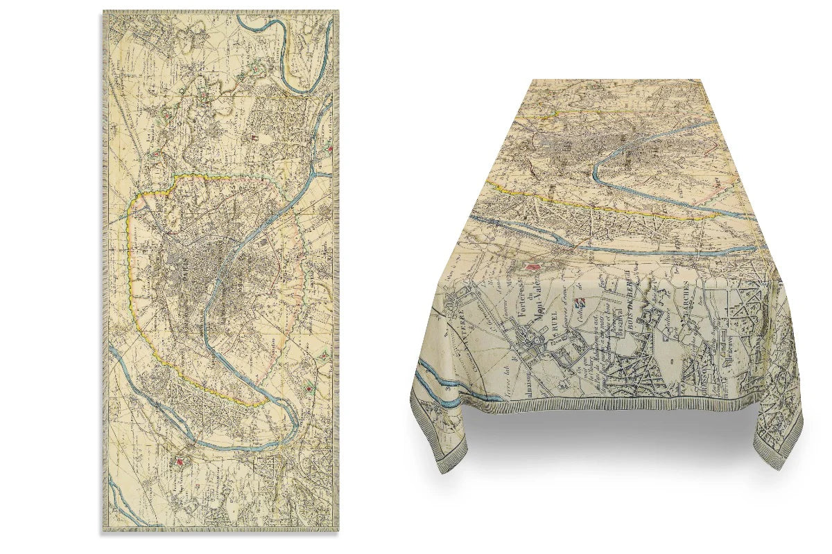 Paris Map Linen Tablecloth