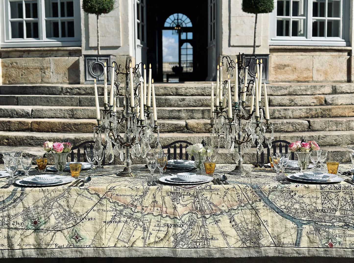 Paris Map Linen Tablecloth