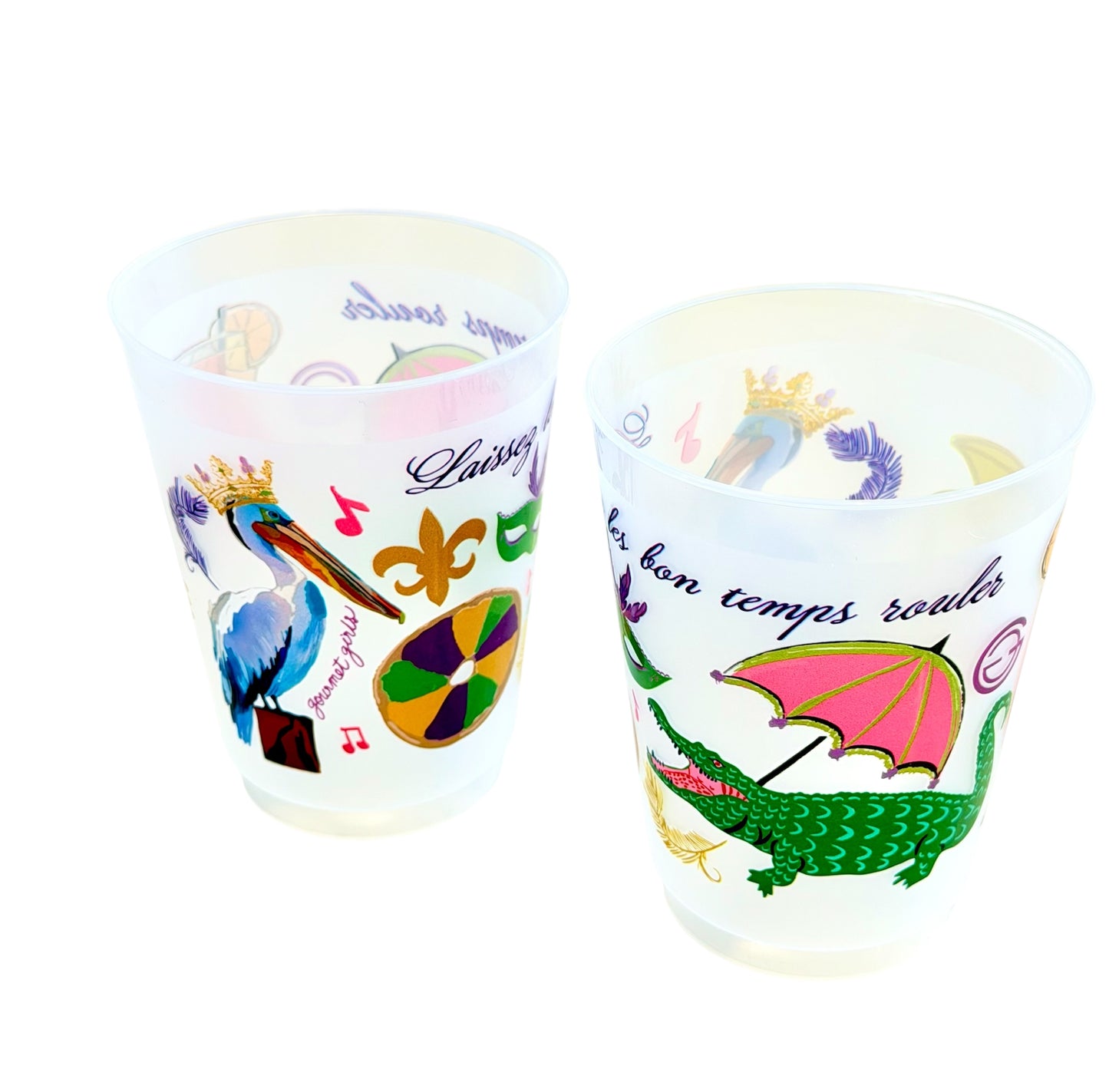 Bon Temps Mardi Gras shatterproof cups, set of 10