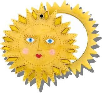 Hand-painted Sun Compact Mirror