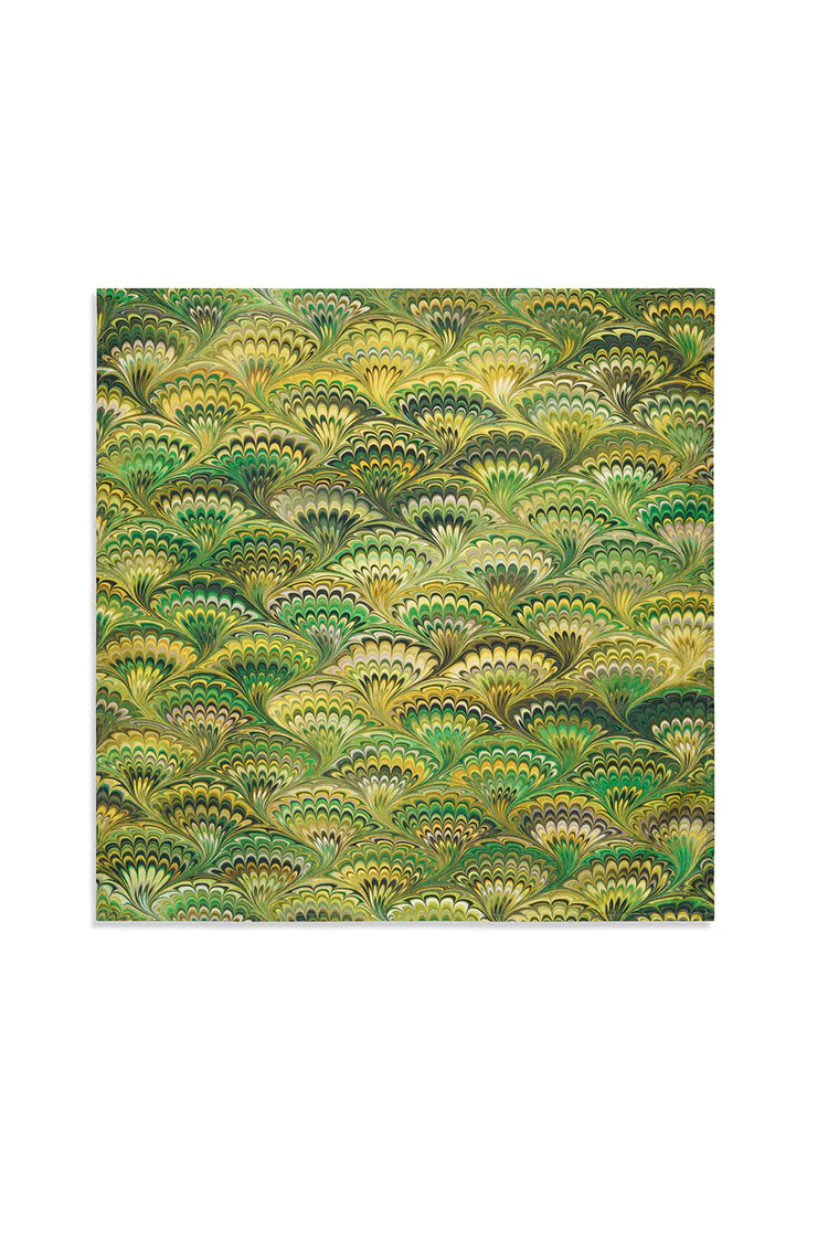 Summerill & Bishop Marble Fan Linen Napkin in Green Set of 6
