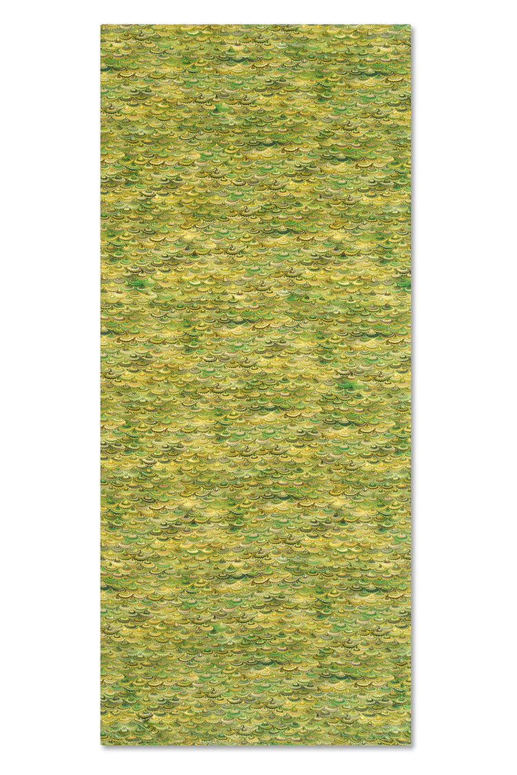 Summerill & Bishop Marble Fan Linen Tablecloth in Green 65”x118”