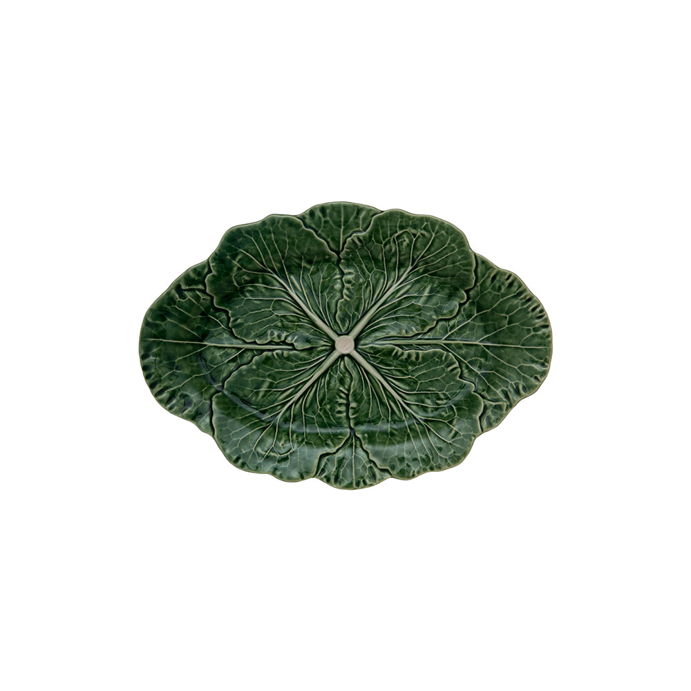 Bordallo Pinheiro Cabbage Small Oval Platter in Green