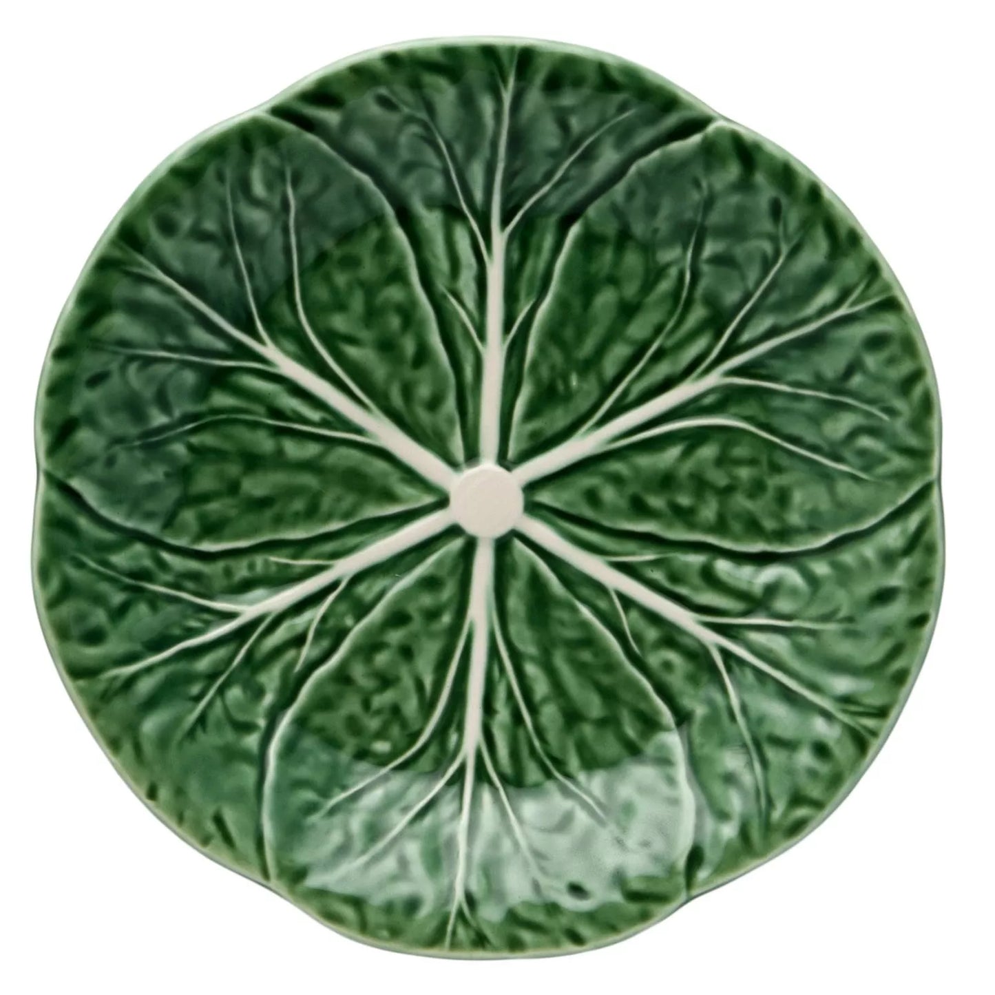 Bordallo Pinheiro Cabbage Dessert Plate in Green