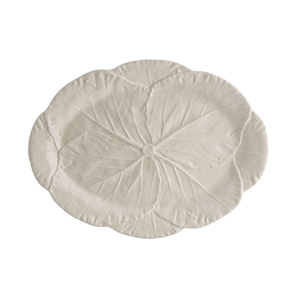 Bordallo Pinheiro Cabbage Large Oval Platter in Creme