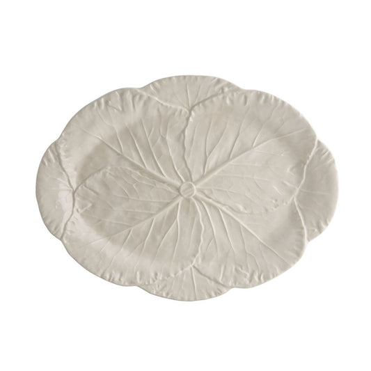 Bordallo Pinheiro Cabbage Large Oval Platter in Creme