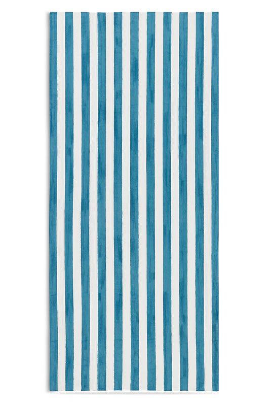 Summerill and Bishop Blue Stripe Linen Tablecloth 65x150”