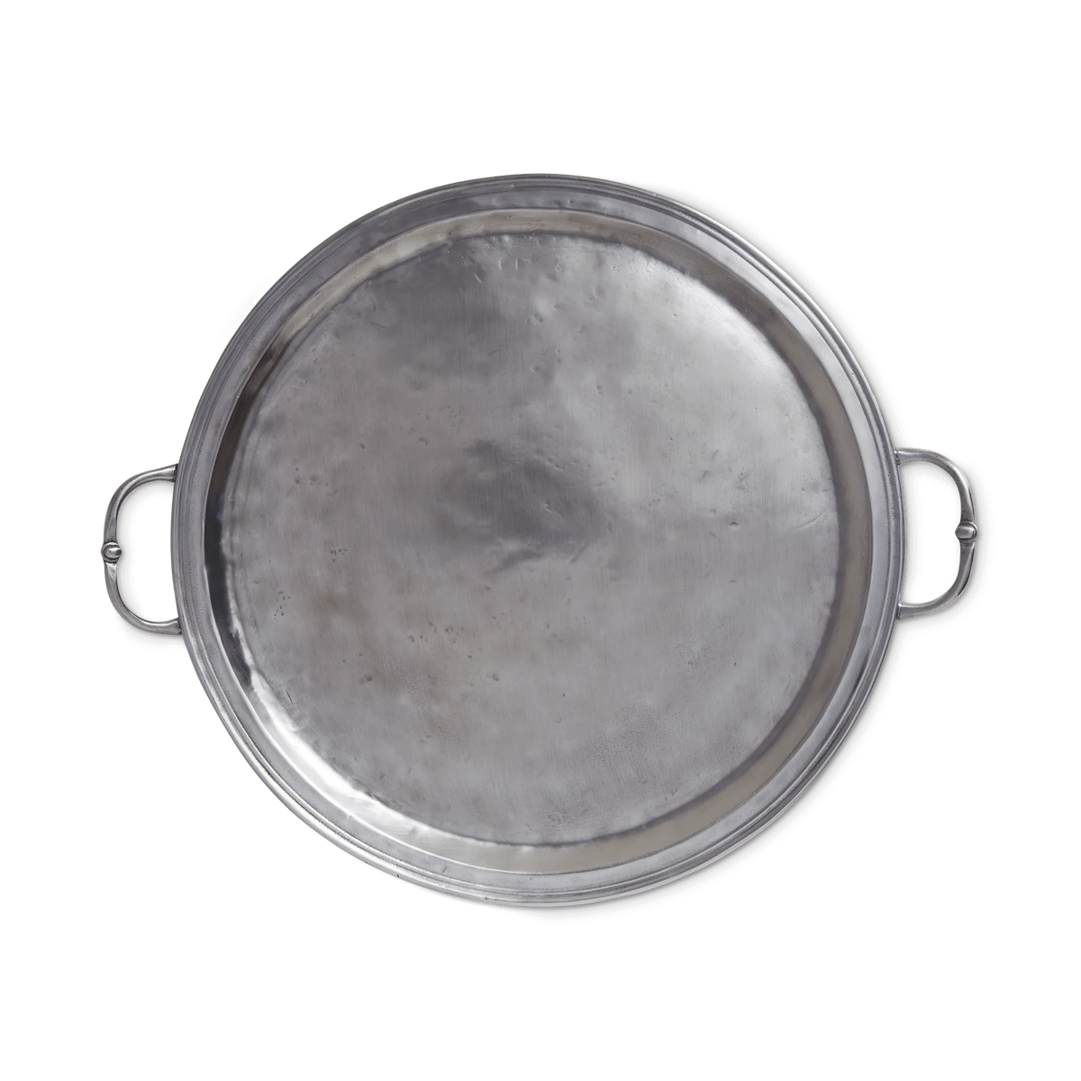 Match Pewter- Round Tray with Handles