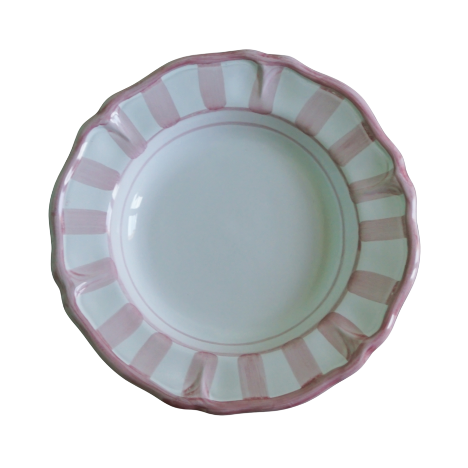 Italian Striped Pink Salad Plate - Set of 2