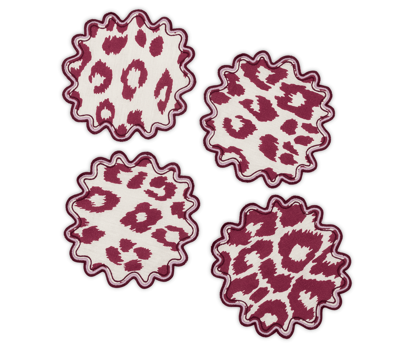 Iconic Leopard Cocktail Napkins - Crimson